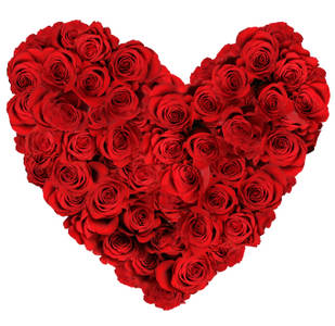 Per acquistare un romantico cuore di rose profumate