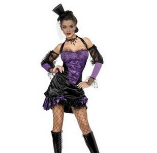 Acquista un costume da burlesque nero e porpora