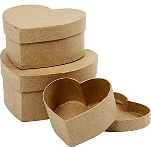 Set di 3 scatole a forma di cuore